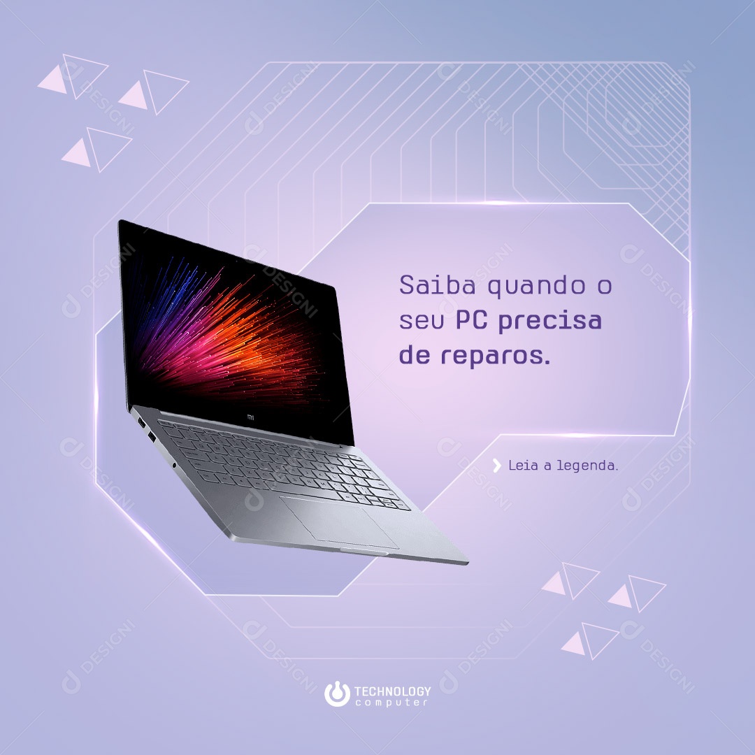 Loja De Informática Saiba Quando o Seu Pc Precisa de Reparos Social Media PSD Editável