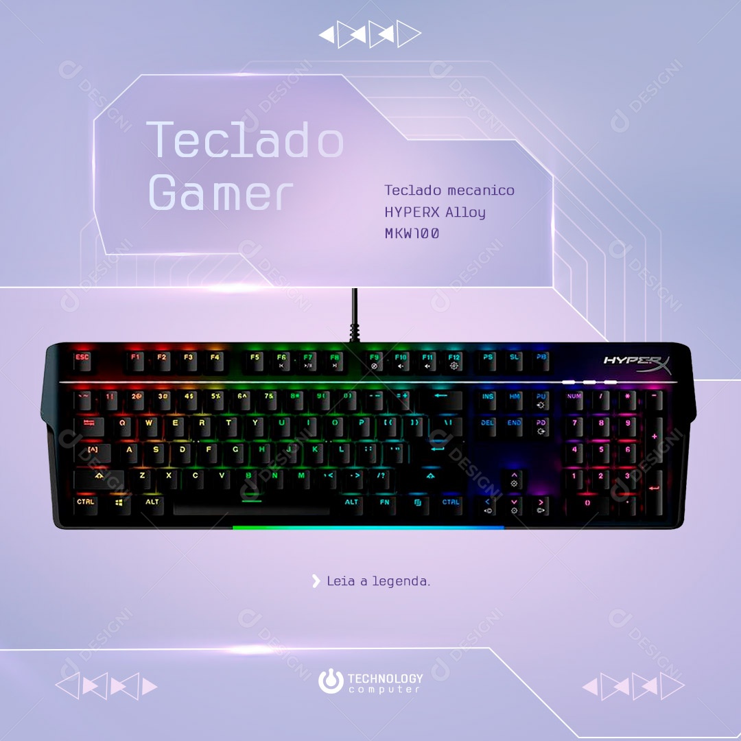 Loja De Informática Teclado Gamer Social Media PSD Editável