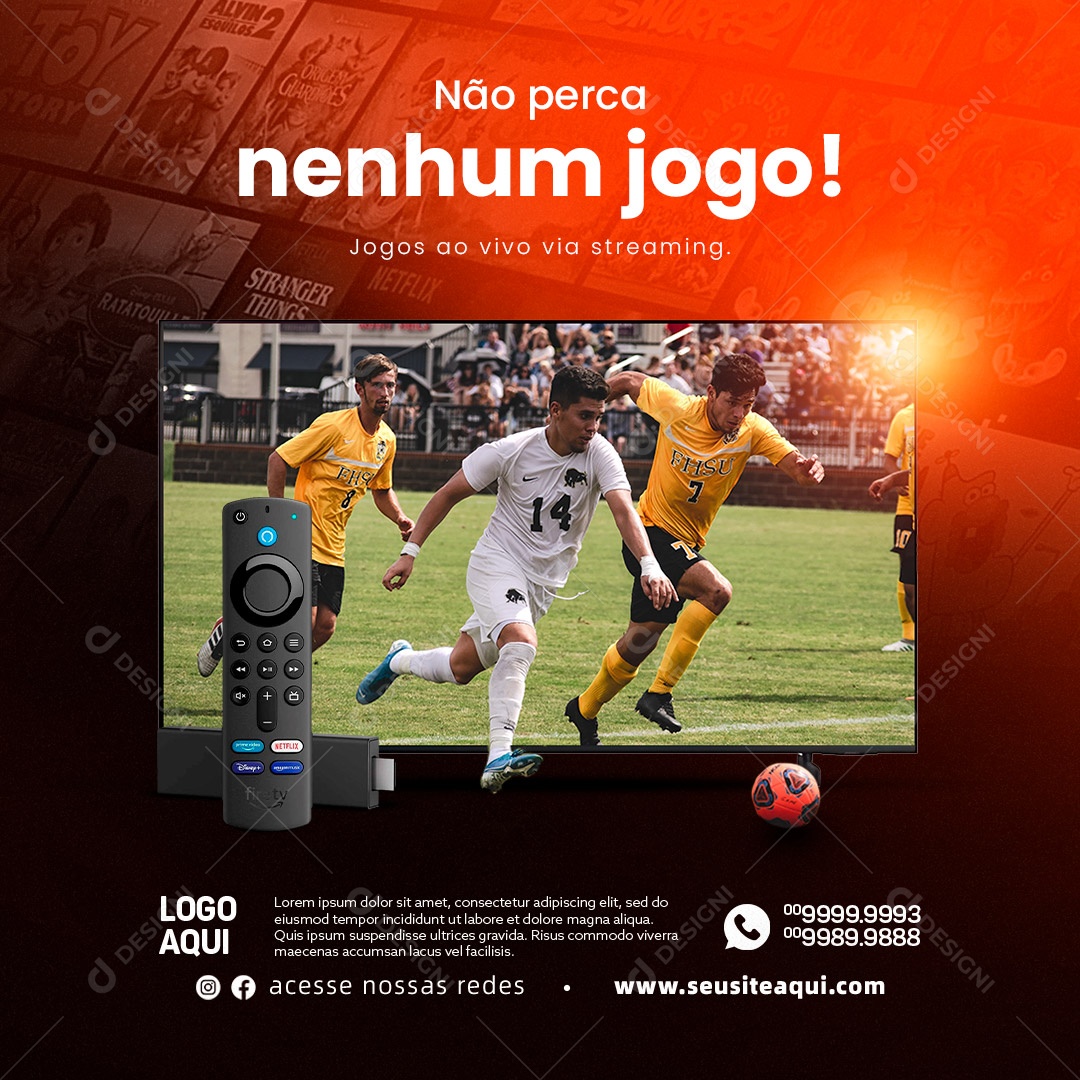 IPTV Não Perca Nenhum Jogo Social Media PSD Editável
