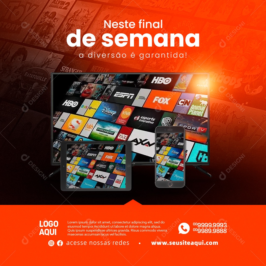 IPTV Neste Final de Semana Social Media PSD Editável