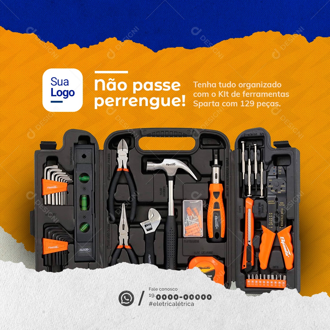 Materiais De Construção Não Passe Perrengue Social Media PSD Editável