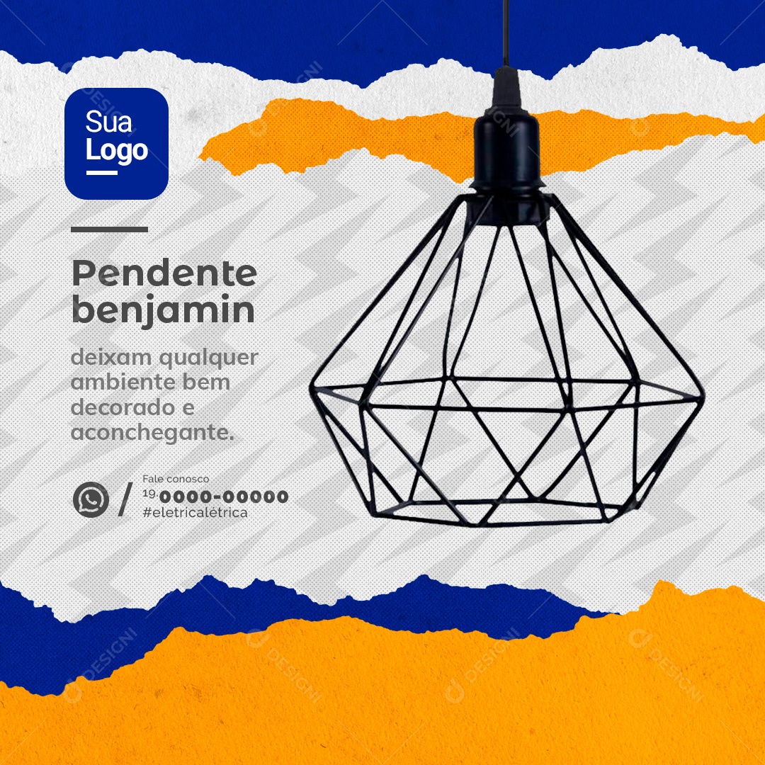 Materiais De Construção Pendente Benjamin Social Media PSD Editável