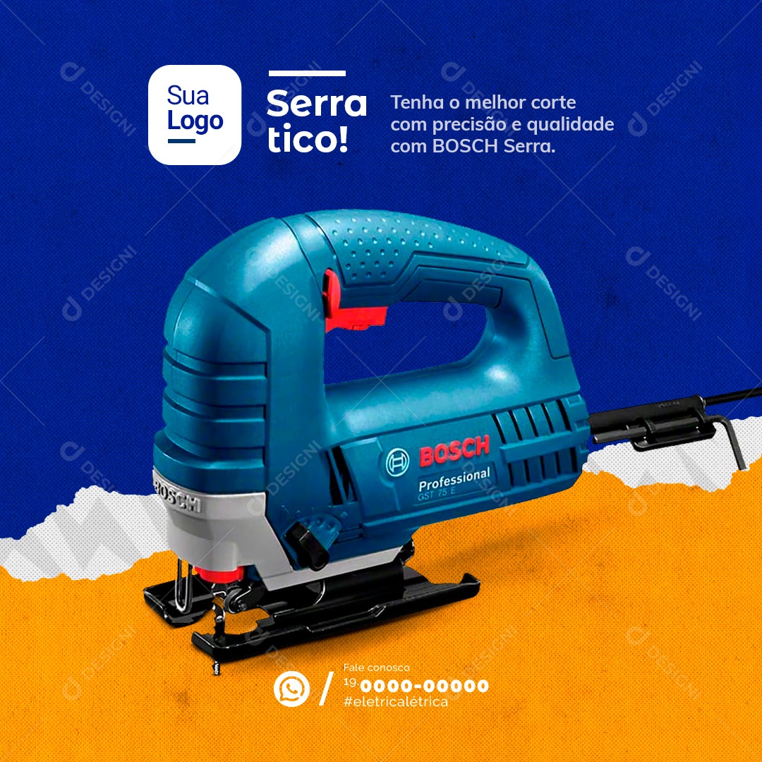 Materiais De Construção Serra Tico Social Media PSD Editável