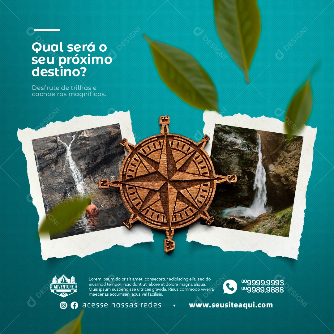 Agência de Viagens Qual Será o Seu Próximo Destino Social Media PSD Editável