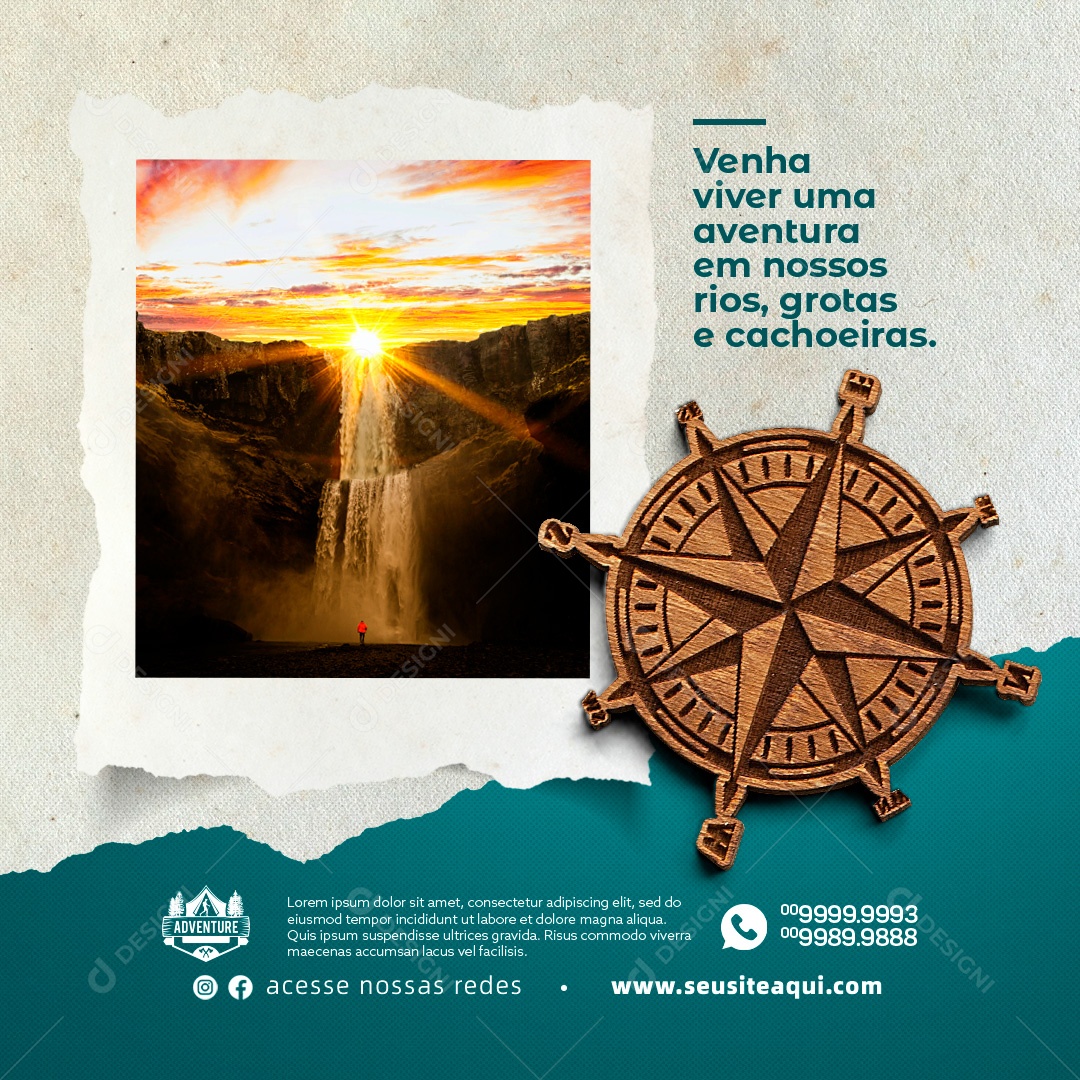 Social Media Venha Viver Uma Aventura Social Media PSD Editável