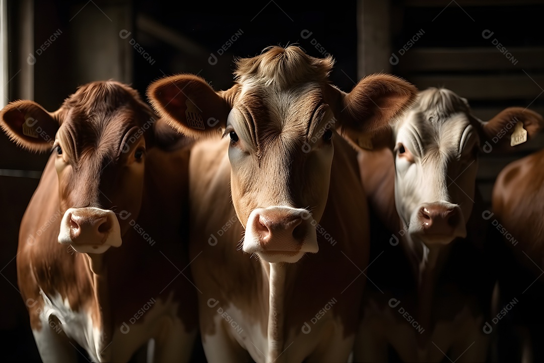 Gados confinados no curral