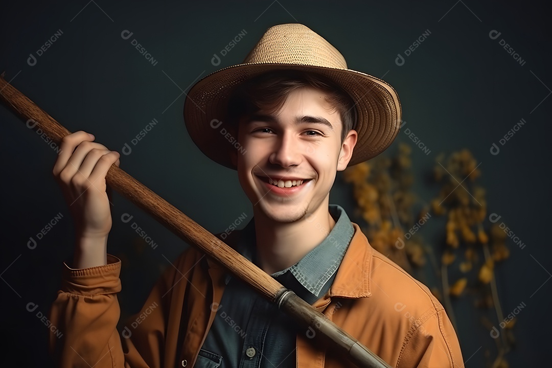 Homem pecuarista sorridente