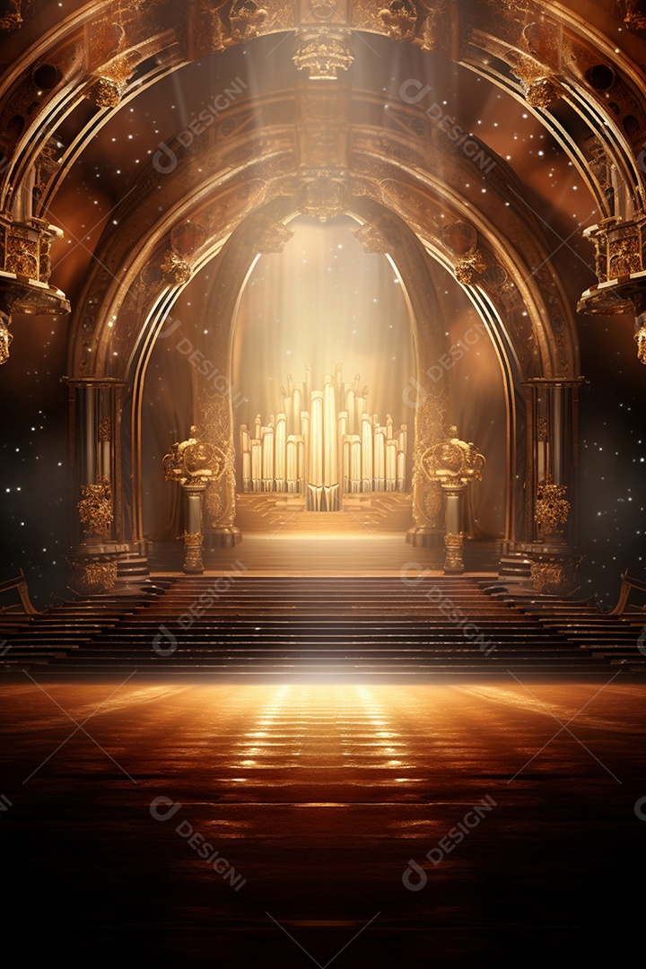 Cenário de um palácio dourado