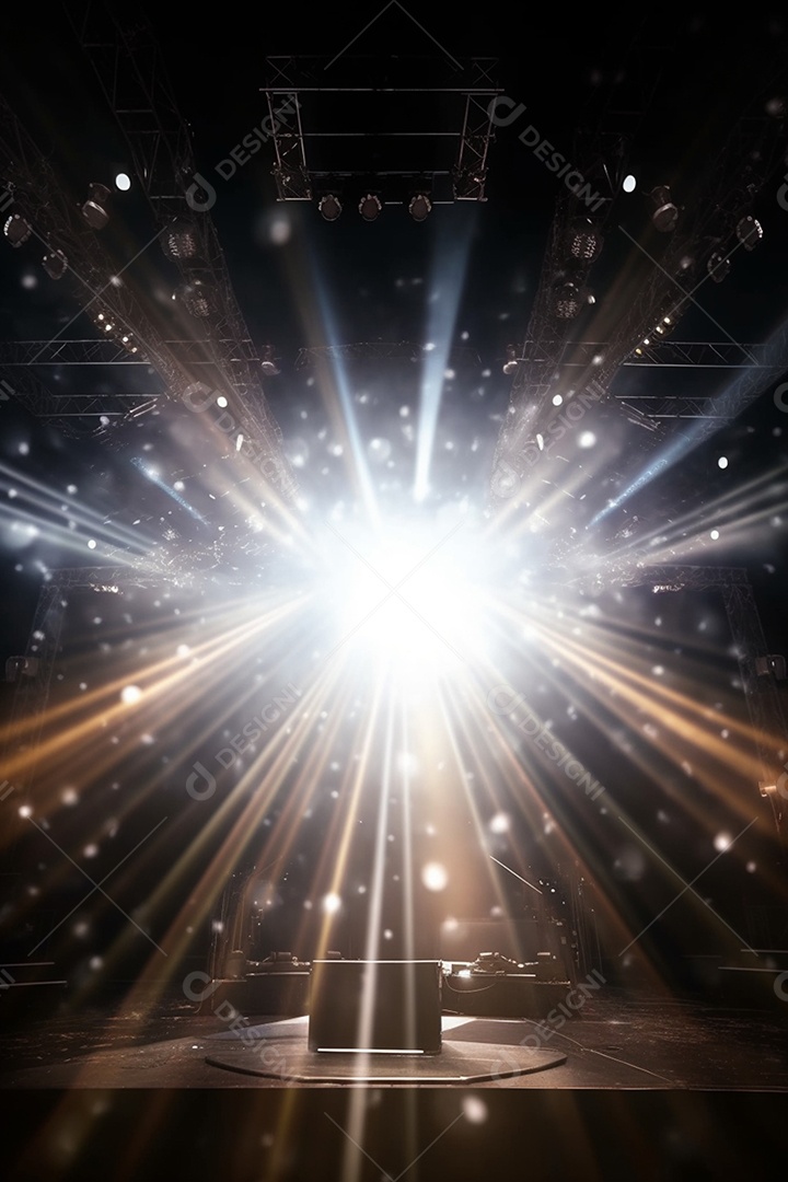 Cenário para evento com iluminação