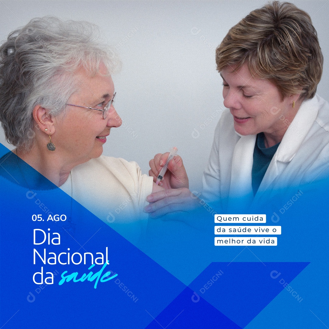 Social Media Dia Nacional da Saúde Quem Cuida da Saúde Vive o Melhor da Vida PSD Editável