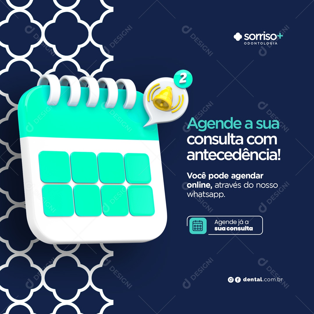 Dentista Agende a Sua Consulta com Antecedência Social Media PSD Editável