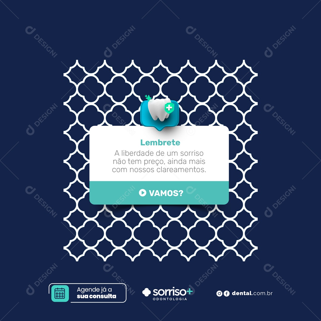 Social Media Dentista Lembrete PSD Editável
