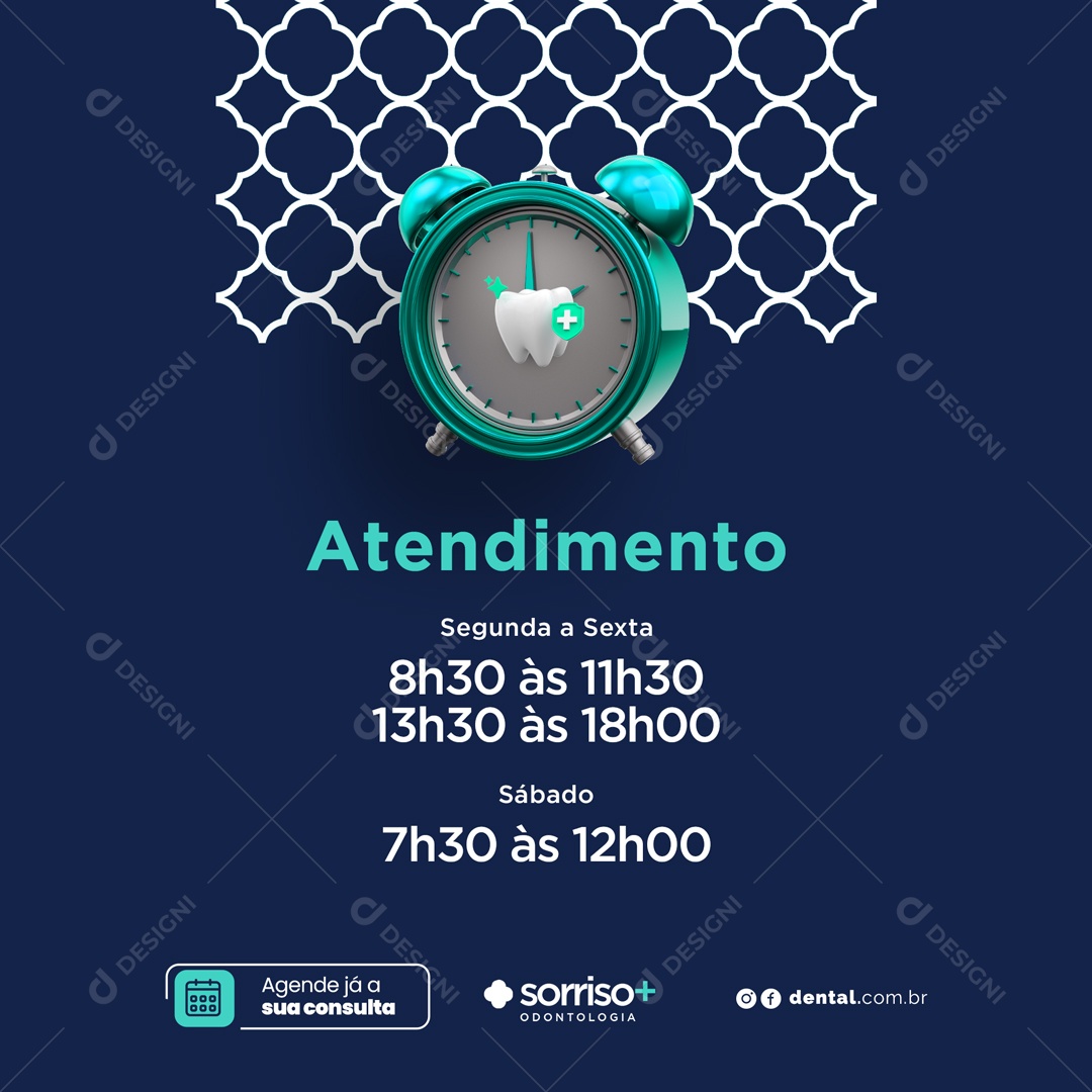 Dentista Atendimento Segunda a Sexta Social Media PSD Editável