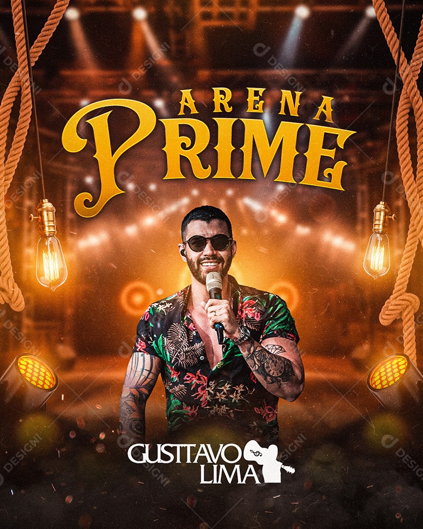 Arena Prime Gusttavo Lima Flyer Social Media PSD Editável