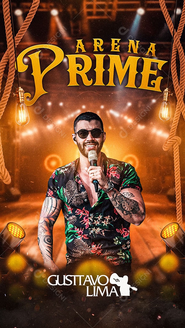 Story Arena Prime Gusttavo Lima Flyer Social Media PSD Editável
