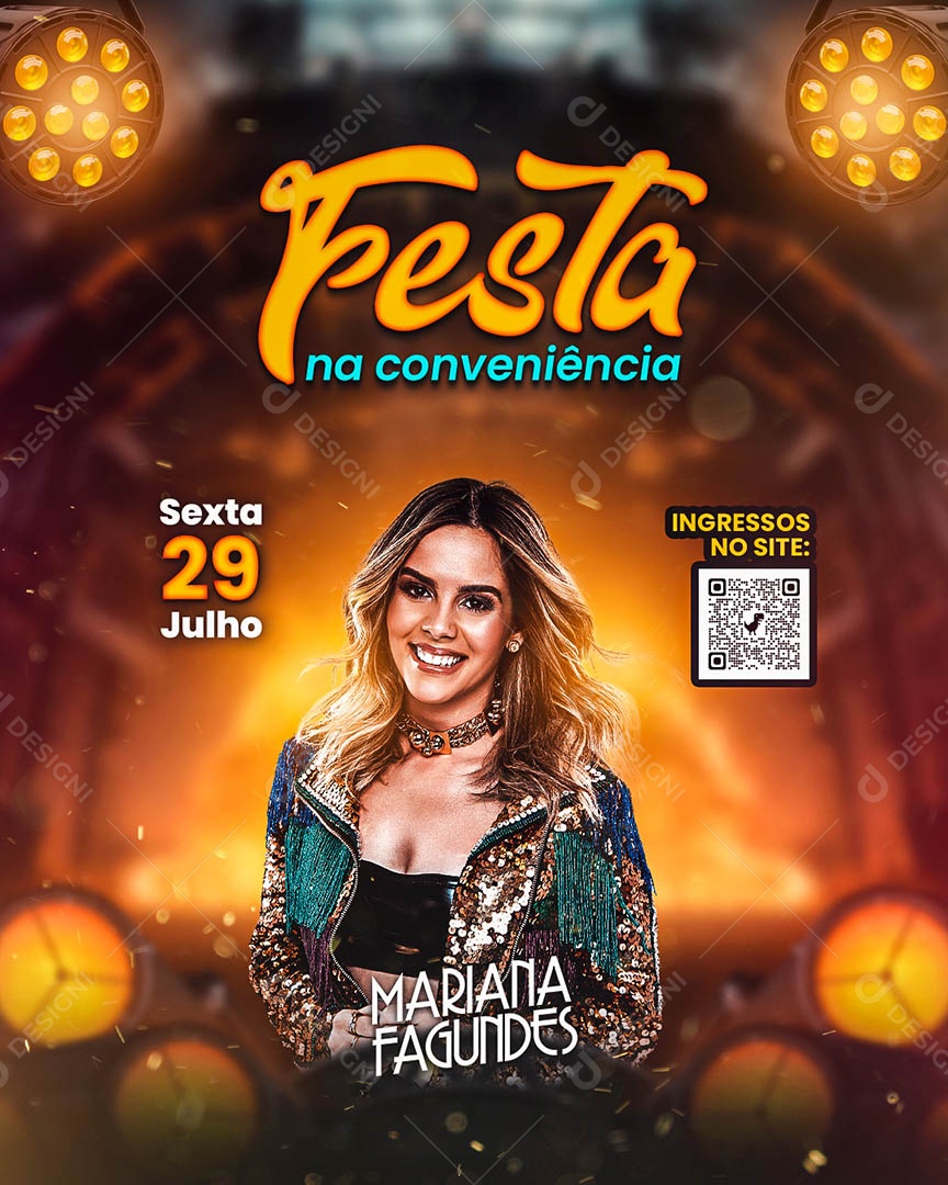 Festa na Conveniência Mariana Fagundes Flyer Social Media PSD Editável
