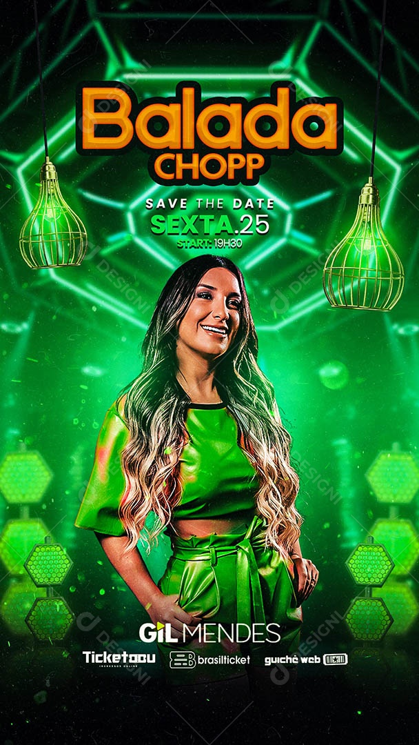Story Balada Chopp Flyer Gil Mendes Social Media PSD Editável