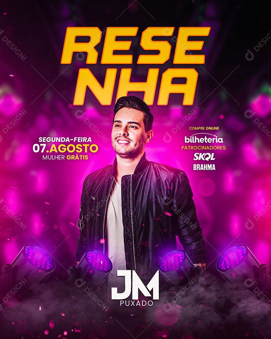 Resenha Flyer JM Puxado Social Media PSD Editável