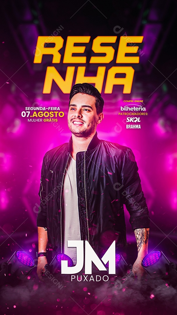 Story Resenha Flyer JM Puxado Social Media PSD Editável