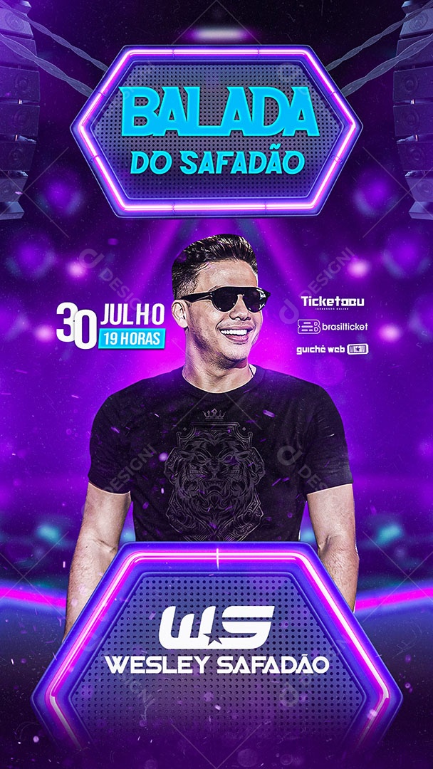Story Balada do Safadão Flyer Wesley Safadão Social Media PSD Editável