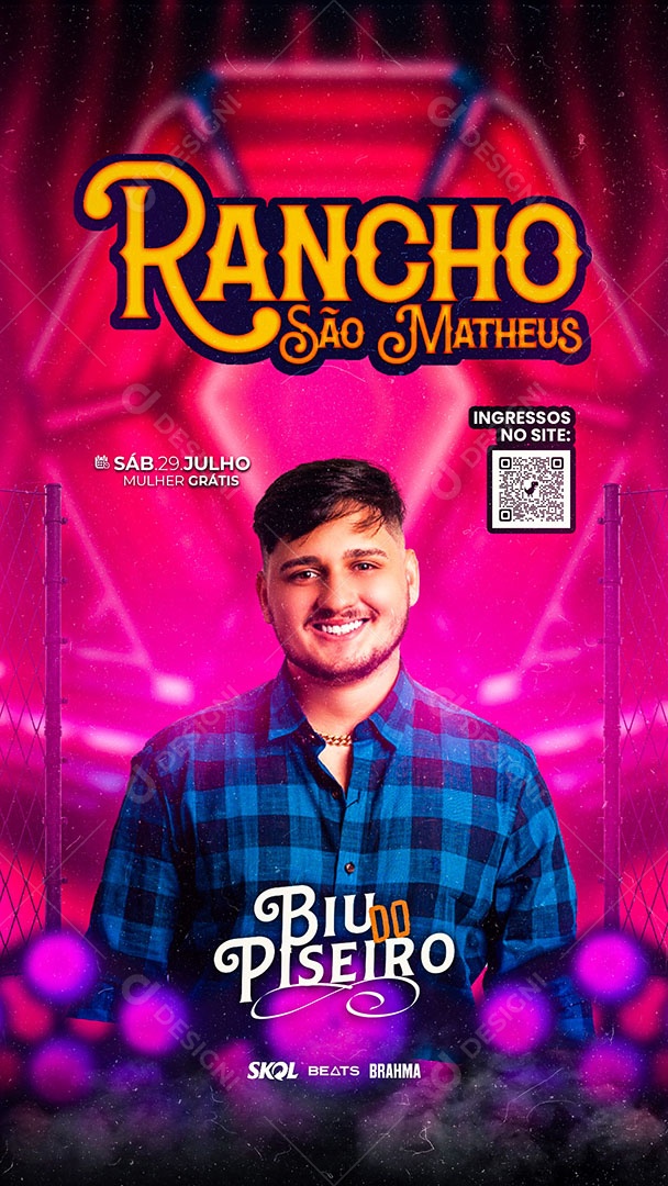 Story Rancho São Matheus Flyer Biu do Piseiro Social Media PSD Editável