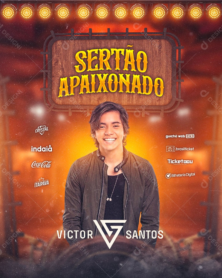 Sertão Apaixonado Flyer Victor Santos Social Media PSD Editável
