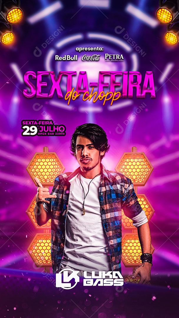 Story Sexta-Feira do Chopp Flyer Luka Bassa Social Media PSD Editável