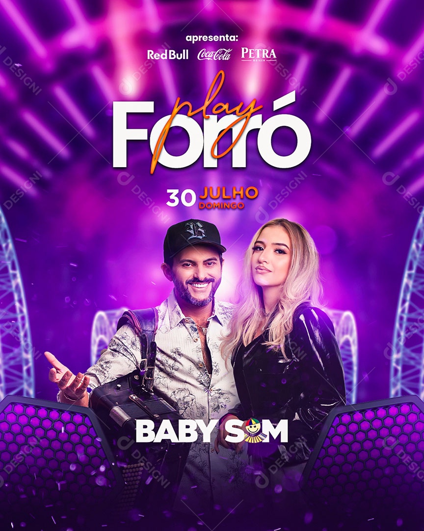 Play Forró Flyer Baby Som Social Media PSD Editável
