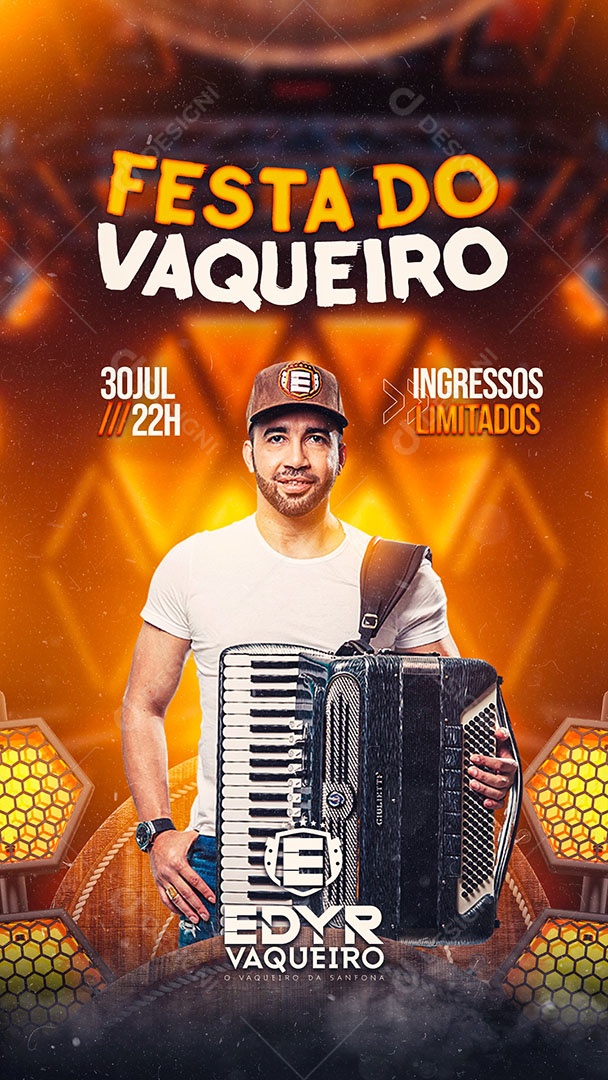 Story Festa do Vaqueiro Flyer Edyr Vaqueiro Social Media PSD Editável