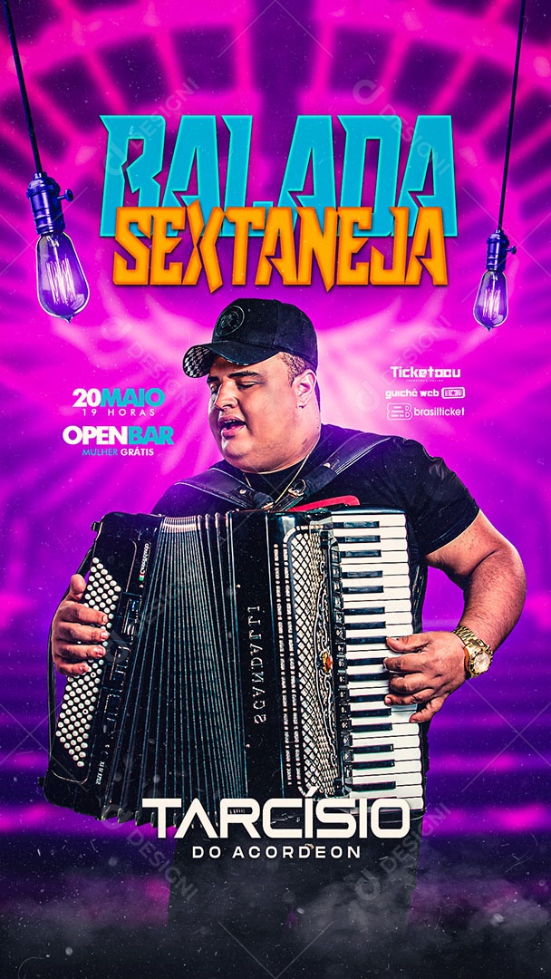 Story Balada Sextaneja Flyer Tarcísio do Acordeon Social Media PSD Editável