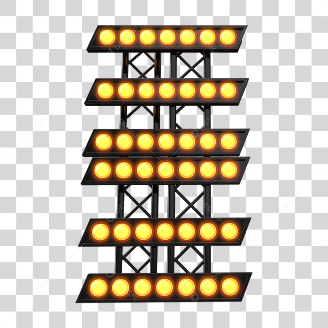 Elemento 3D Refletores Para Composição PNG Transparente