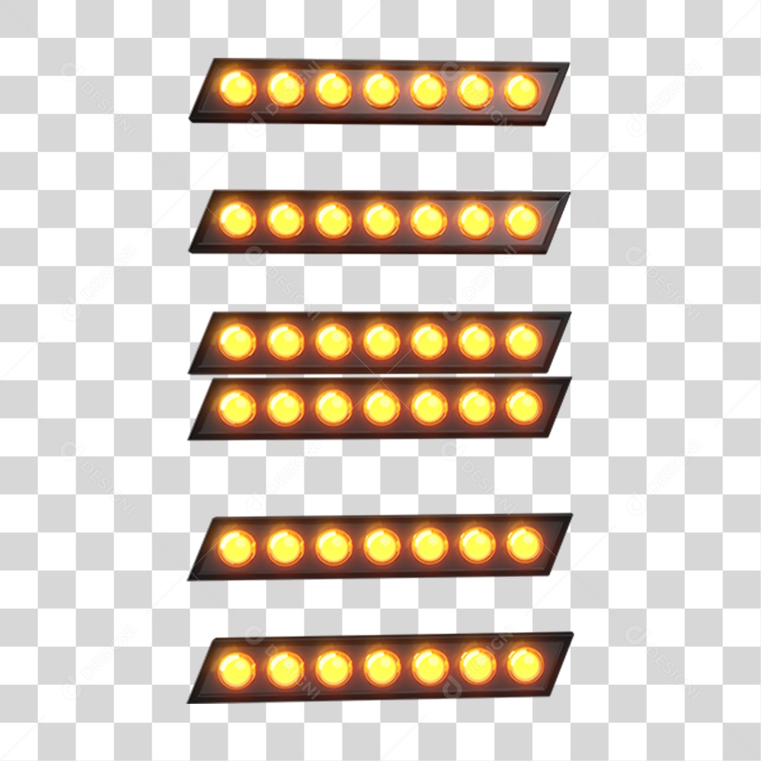 Elemento 3D Refletores Para Composição PNG Transparente