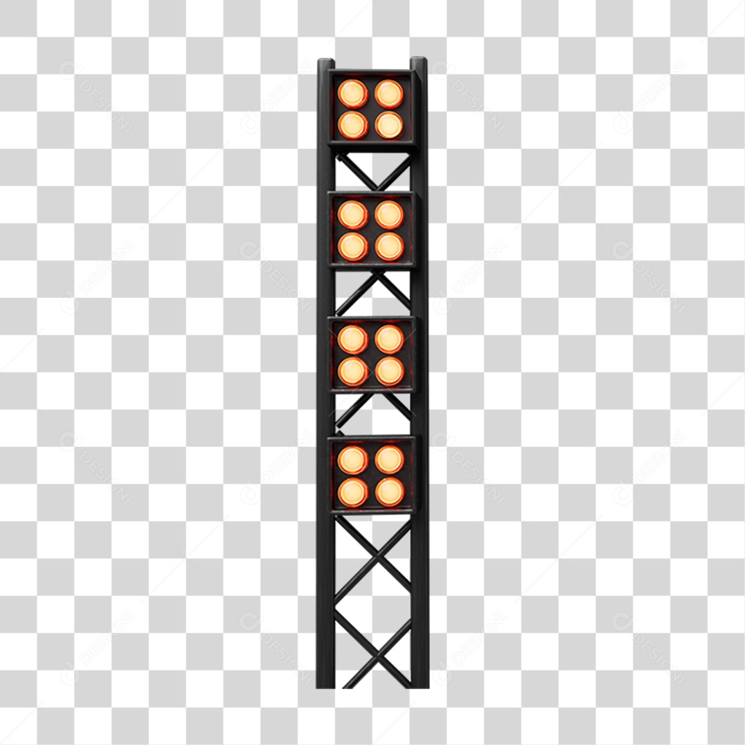 Elemento 3D Refletores Para Composição PNG Transparente