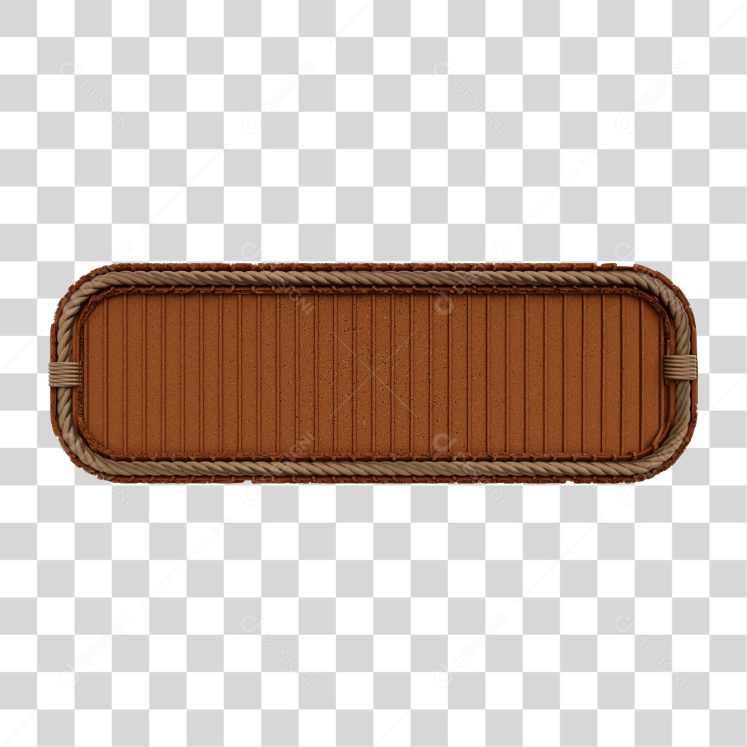 Elemento 3D Placa de Madeira Para Composição PNG Transparente