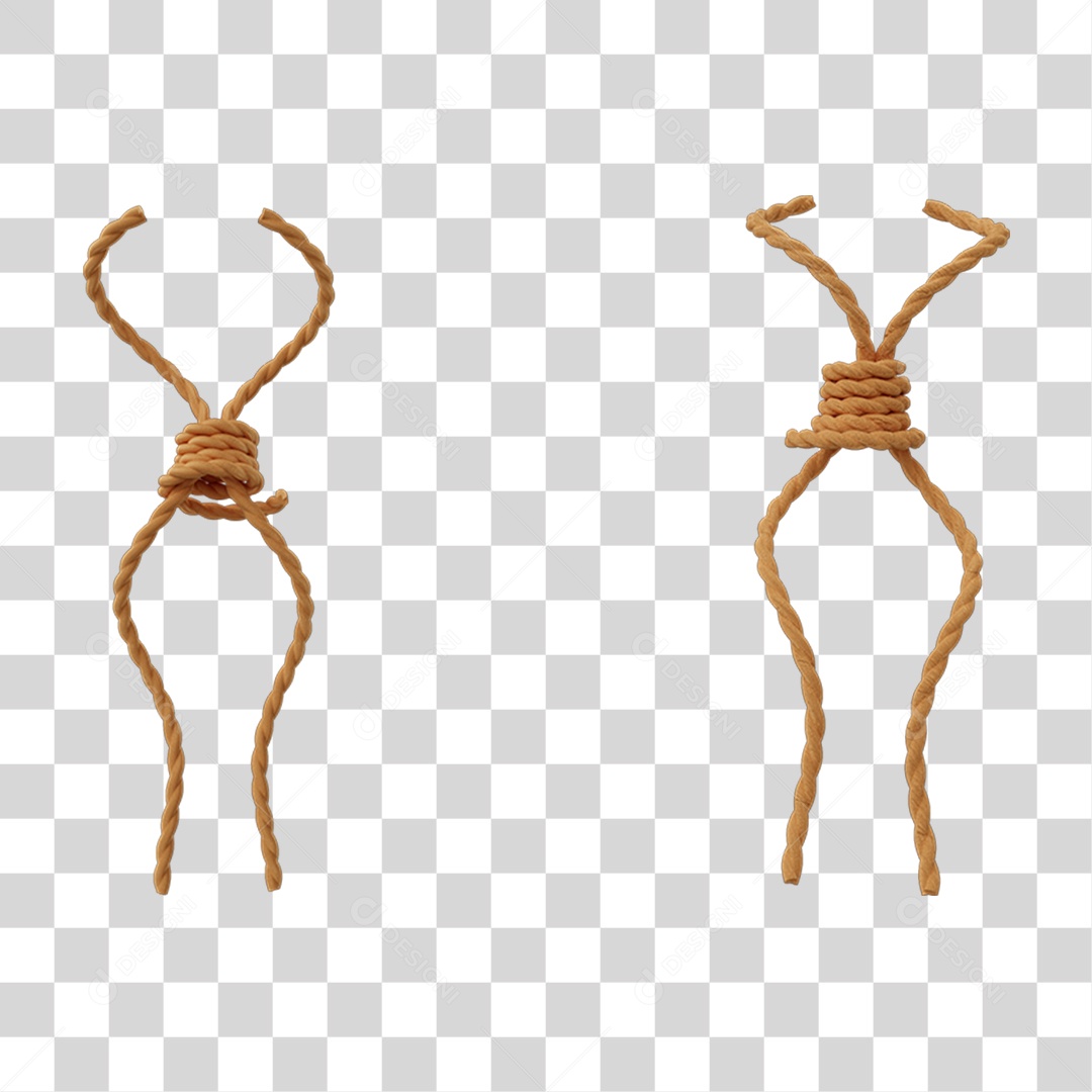 Elemento 3D Corda Entrelaçada Para Composição PNG Transparente
