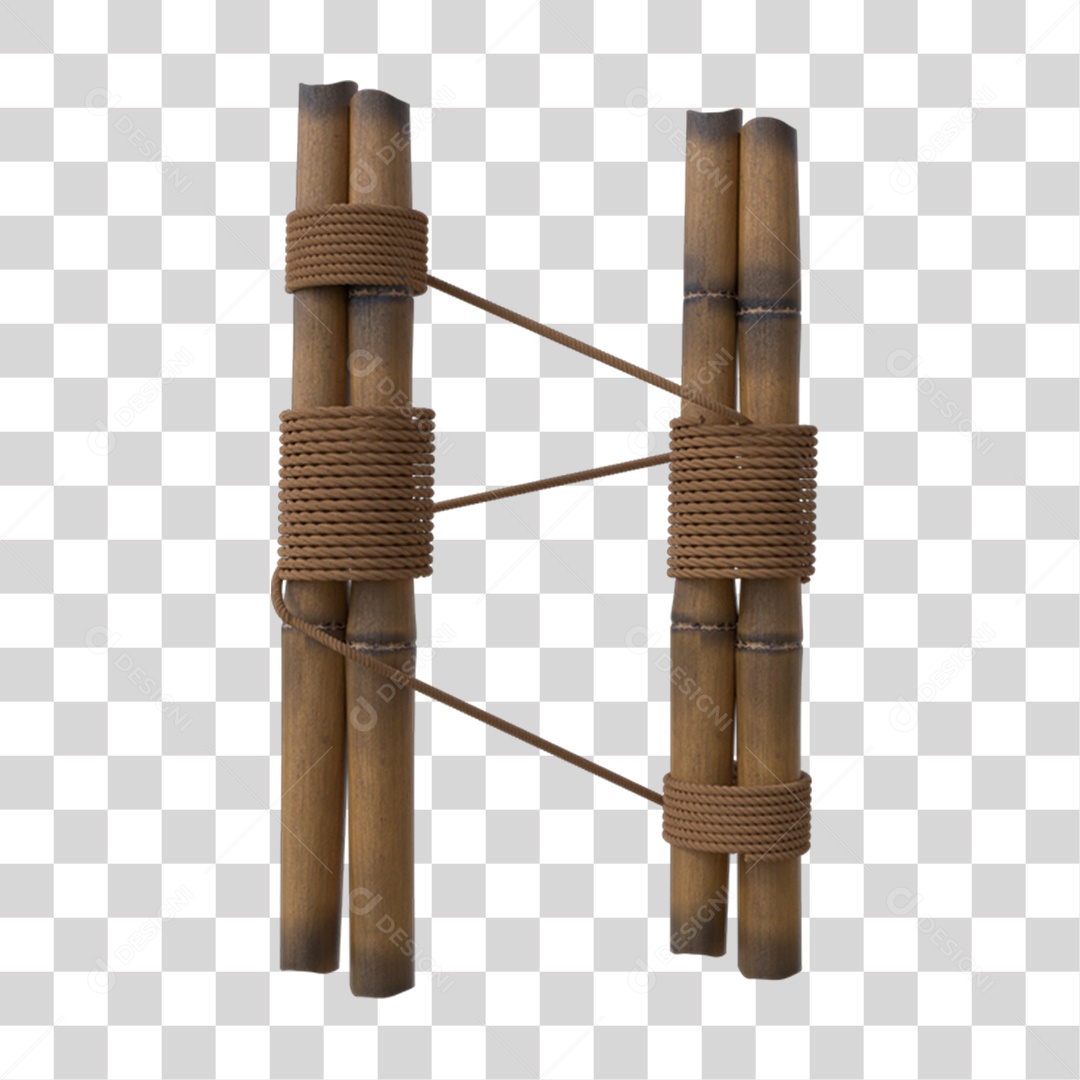 Elemento 3D Bambu Para Composição PNG Transparente