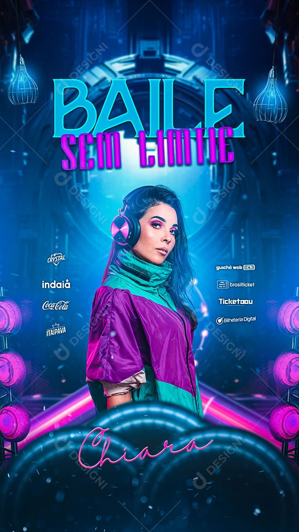 Story Baile Sem Limite Flyer Social Media PSD Editável
