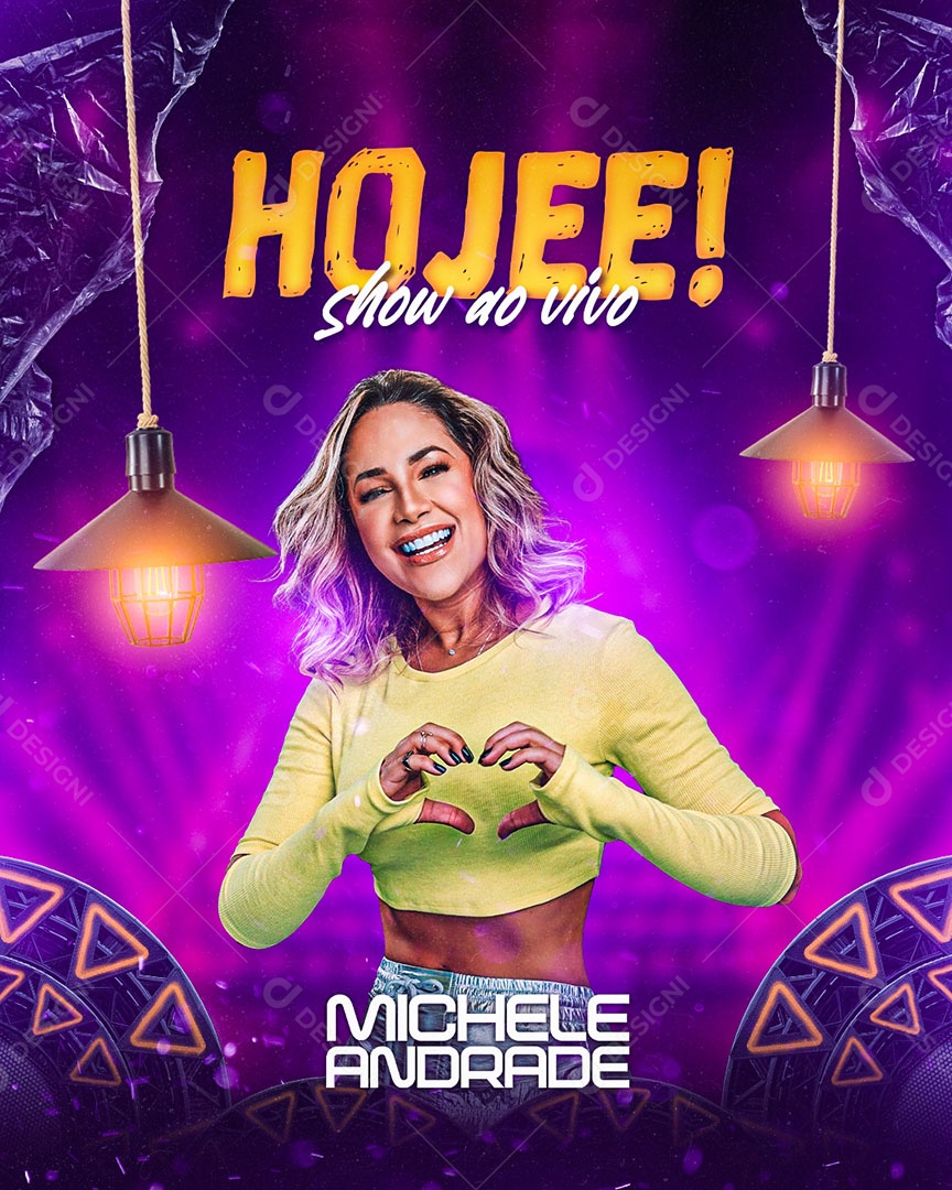 Hojee Show ao Vivo Flyer Michele Andrade Social Media PSD Editável