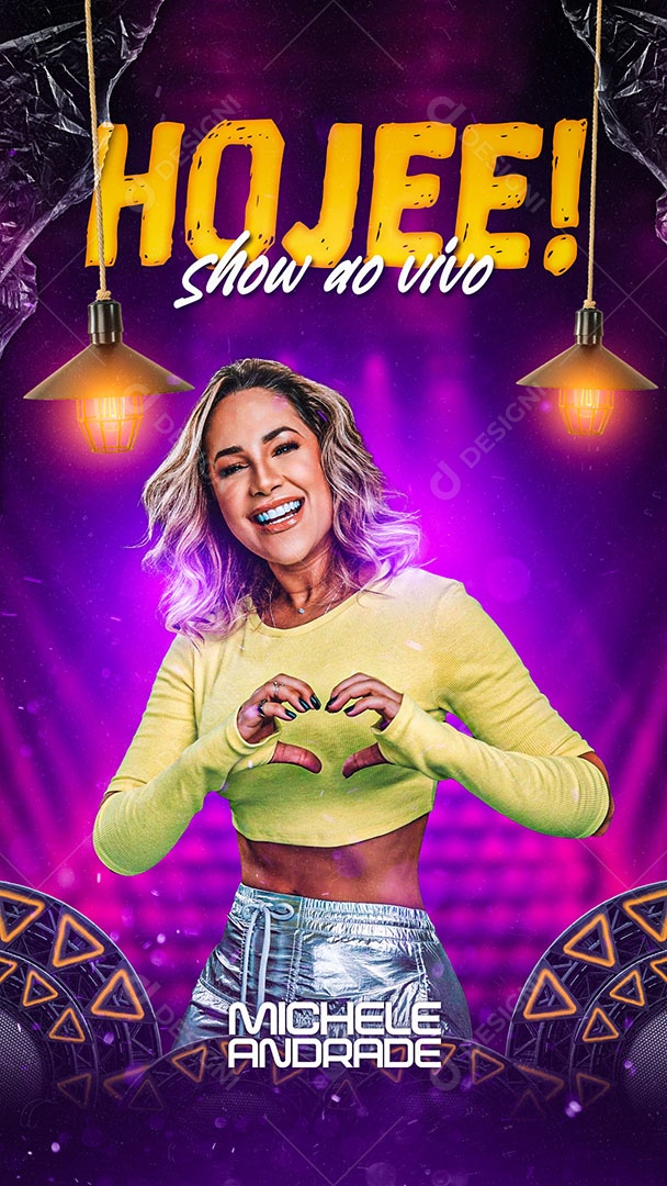 Story Hojee Show ao Vivo Flyer Michele Andrade Social Media PSD Editável