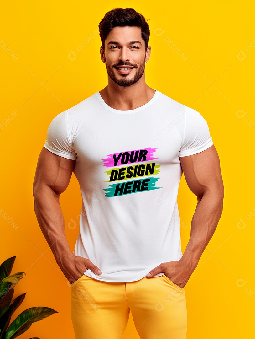 Mockup de Camiseta Branca PSD Editável