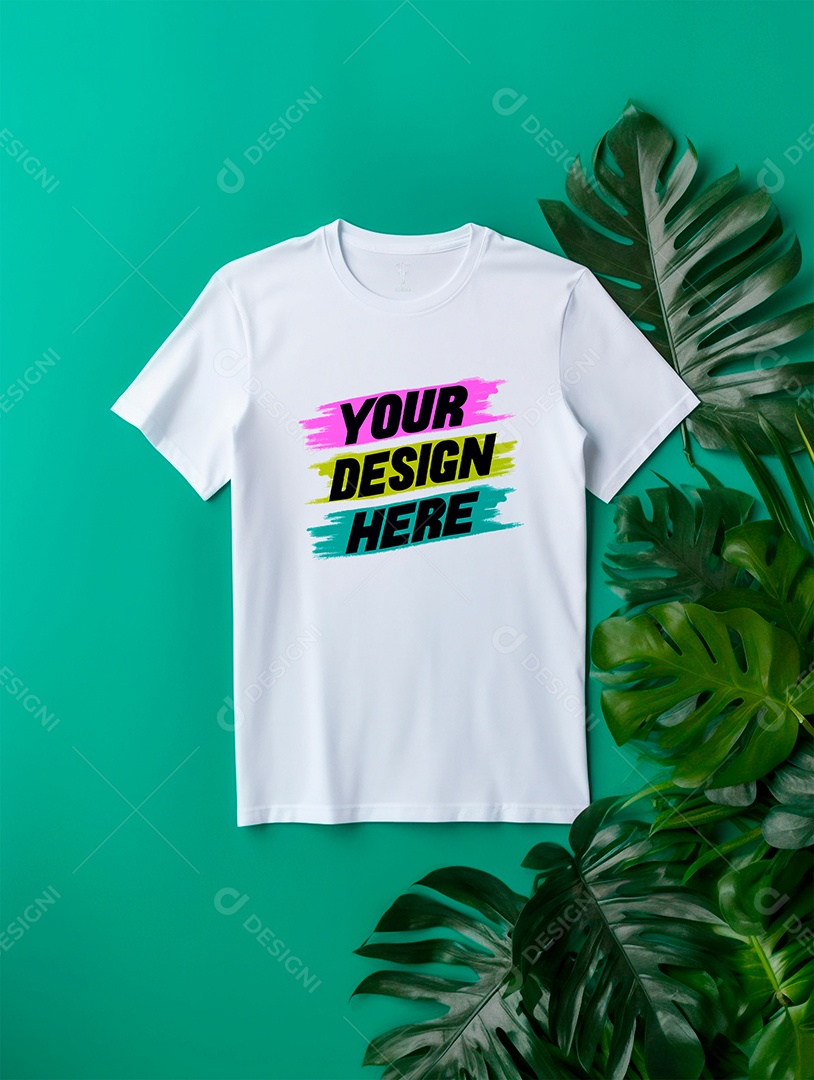 Camisa Mockup Manga Curta PSD Editável