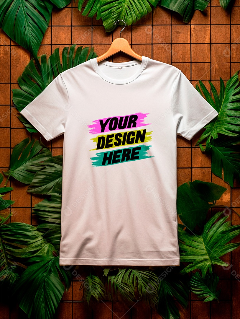 Camisa Mockup Manga Curta PSD Editável