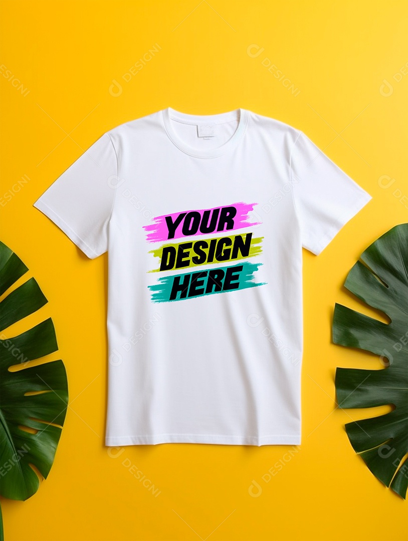 Camisa Mockup Manga Curta PSD Editável