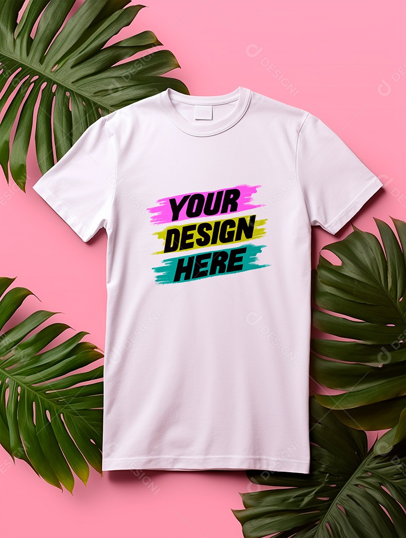 Camisa Mockup Manga Curta PSD Editável