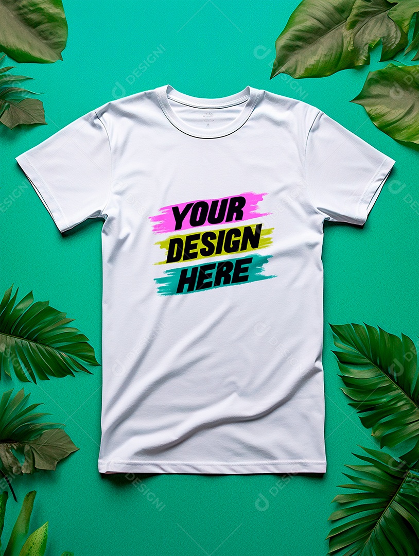 Camisa Mockup Manga Curta PSD Editável