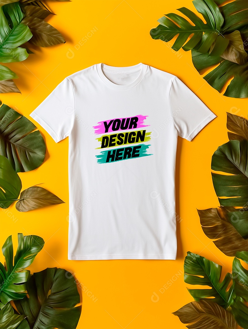 Camisa Mockup Manga Curta PSD Editável