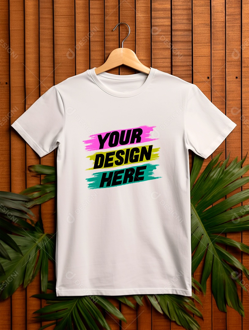 Camisa Mockup Manga Curta PSD Editável