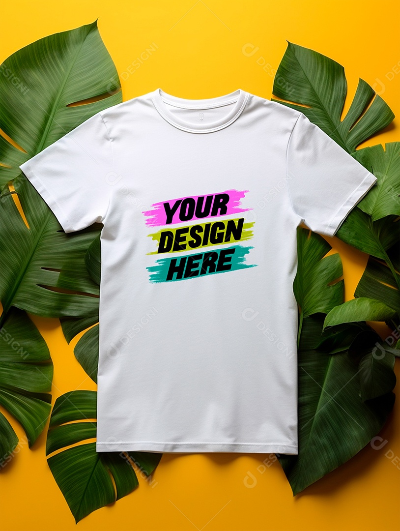 Camisa Mockup Manga Curta PSD Editável