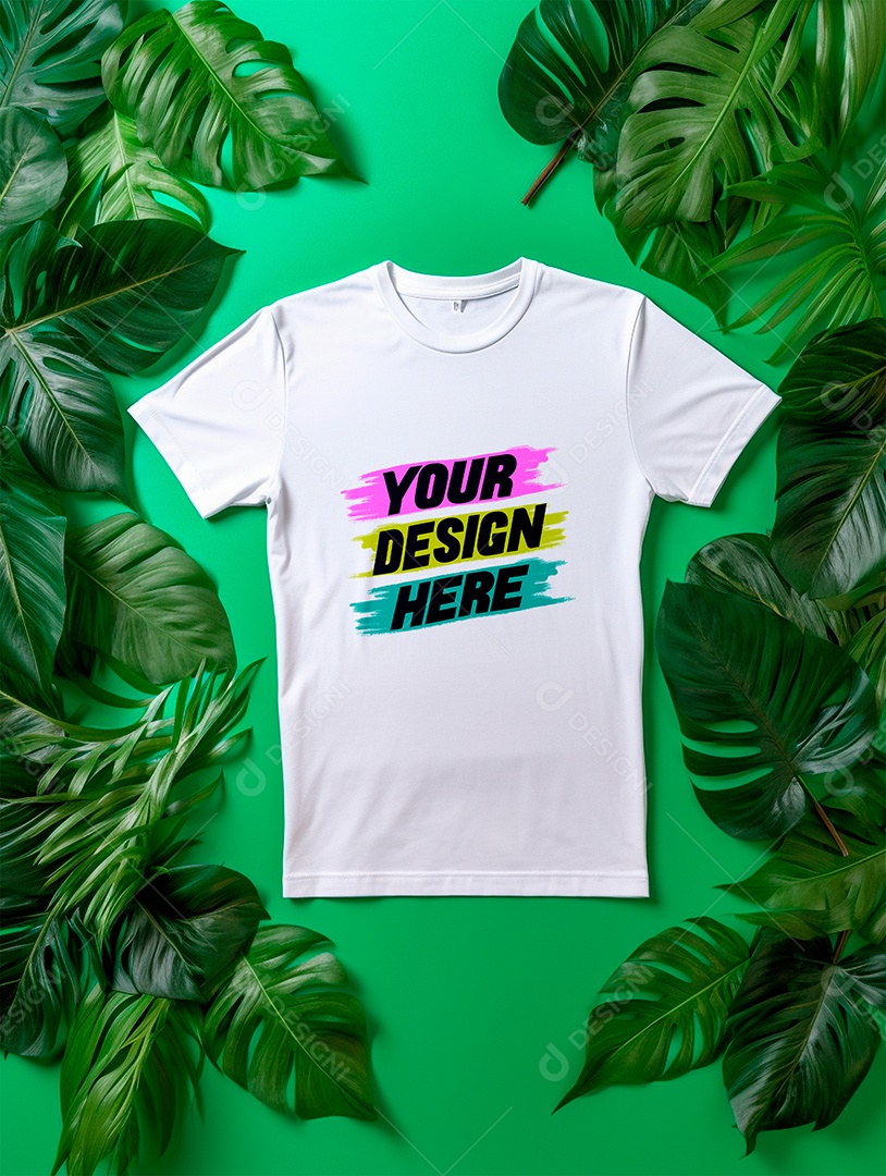 Camisa Mockup Manga Curta PSD Editável