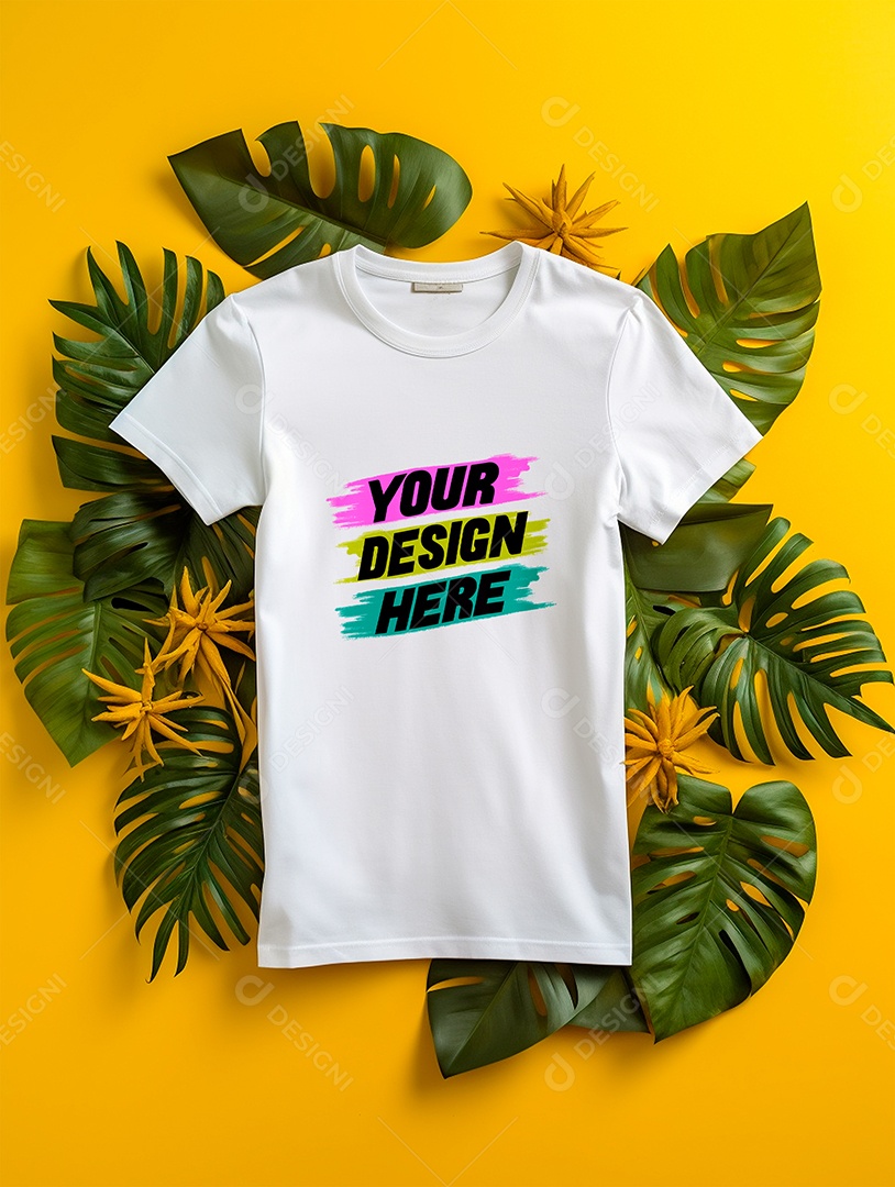 Camisa Mockup Manga Curta PSD Editável